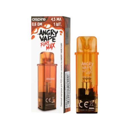 Картридж BRUSKO Angry Vape Fury Max Оранжевый (Orange) 4,5 мл 0,6 Ом (упак. 1 шт)   НОВИНКА 10 2024