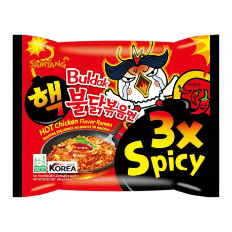 Лапша Samyang 140г Hot Chicken Ramen СУПЕР острая со вкусом курицы (40шт в уп)
