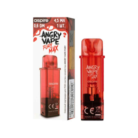 Картридж BRUSKO Angry Vape Fury Max Красный (Red) 4,5 мл 0,6 Ом (упак. 1 шт)   НОВИНКА 10 2024