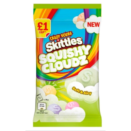 Драже Skittles Squishy Cloudz Crazy Sour (Скитлс Сквиши Клаудс Кислые) 70г (14шт в уп)