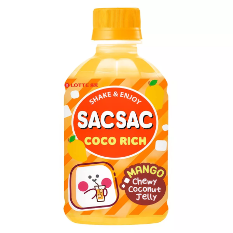 Напиток SAC SAC COCO RICH с кусочками кокосового желе со вкусом манго 280мл (24шт в уп) Южная Ко