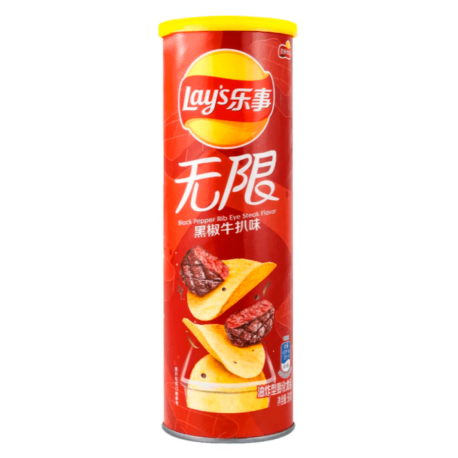 Чипсы Lay's Black Pepper Rib Eye Steak flavor 90гр
