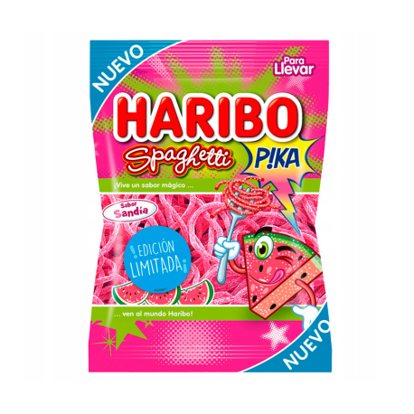 Мармелад Haribo Spaghetti Sandia Piсa (Мармелад Харибо Арбузные Спагетти Кислые) 75г (18шт в уп) 