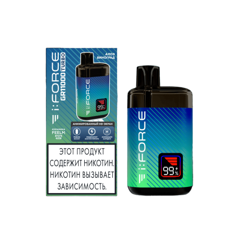 Одноразовая ЭС i:FORCE GR11000 TURBO - Алоэ Виноград (м)