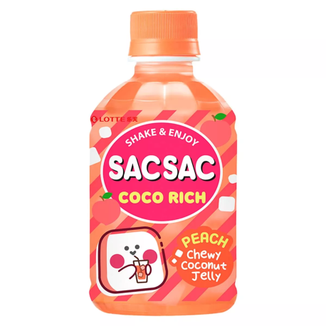 Напиток SAC SAC COCO RICH с кусочками кокосового желе со вкусом персика 280мл (24шт в уп) Южная Ко