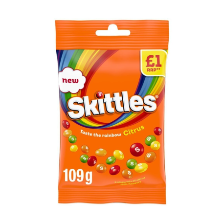 Драже Skittles Citrus (Скитлс Цитрус) 109г (14шт в уп) Соединенное Королевство