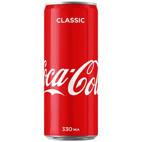 Газированный напиток Coca-Cola Classic 330мл ж/б (12шт в уп) Грузия