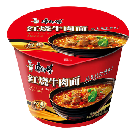 Лапша быстрого приготовления KangShiFu вкус жареной говядины в красном соусе 113 гр (12шт в упак)