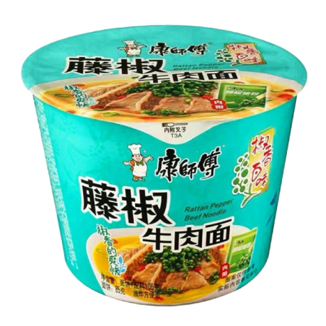 Лапша быстрого приготовления KangShiFu вкус острой говядины с сычуаньским перцем 108 гр (12шт в упак