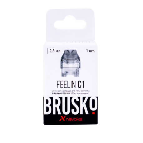 Картридж BRUSKO FEELIN С1  2,8 мл  белый crystal clear (уп 1 шт)   НОВИНКА 08 2024
