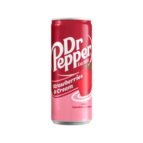Газированный напиток Dr. Pepper Strawberries and Cream 330мл (24шт в уп) Польша