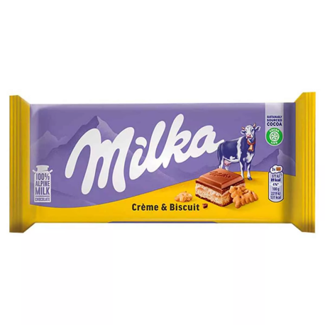 Шоколадная плитка Милка 100гр - Крем и бисквит (18шт в уп) ГЕРМАНИЯ