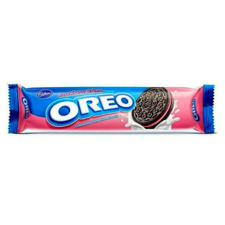 Печенье Oreo Strawberry (Орео Клубничный крем) 105г (24шт в уп) Индонезия