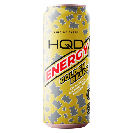 Энергетический напиток HQD Energy NEW - Golden bears (Мармеладные мишки) 450 мл (12 шт в упак)