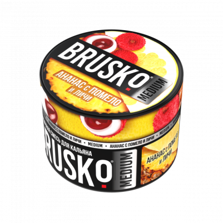 Бестабачная смесь для кальяна BRUSKO Ананас c помело и личи Medium 50 гр МАРКИРОВКА