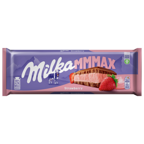 Шоколадная плитка Милка 300гр - Клубника (13шт в уп) ГЕРМАНИЯ